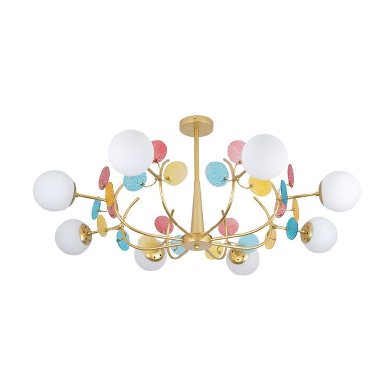 Потолочная Люстра MATISSE Multi glass 8 плафонов Золотой Латунь Потолочная Люстра MATISSE Multi glass 8 плафонов Золотой Латунь в Брянске | Loft Concept