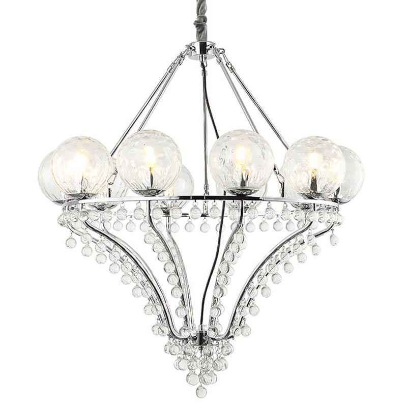 Люстра Melaine Chandelier chrome Хром Прозрачный (Transparent) Люстра Melaine Chandelier chrome Хром Прозрачный (Transparent) в Брянске | Loft Concept