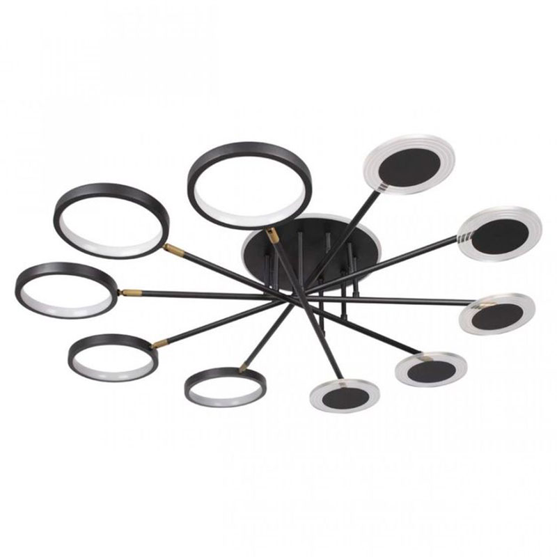 Люстра светодиодная BENDIK LIGHTING Black 10 плафонов Черный Прозрачный в Брянске | Loft Concept 