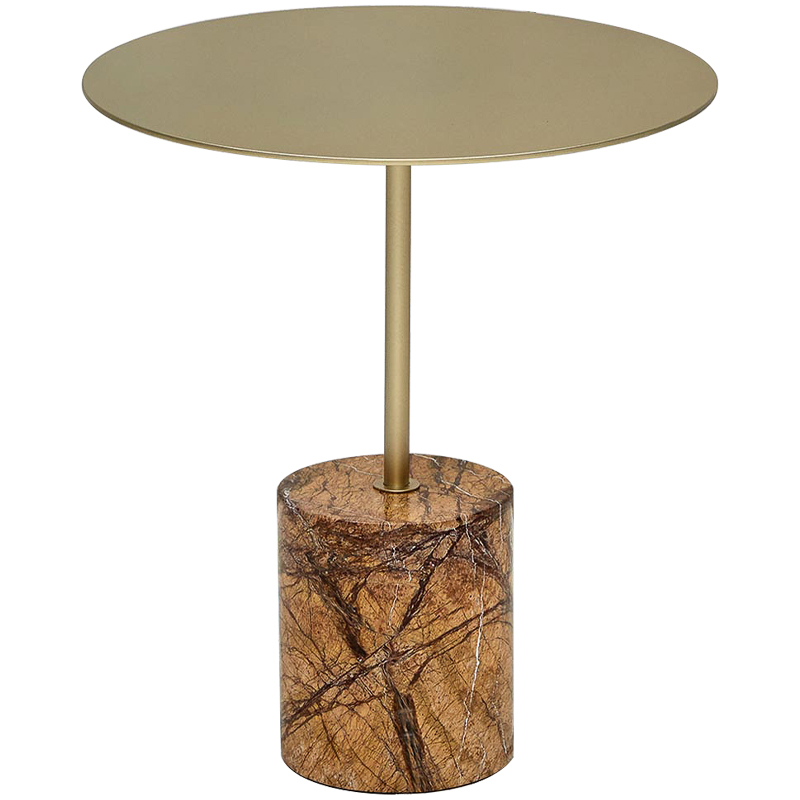 Приставной стол Thabi Light Brown Side table Коричневый Золотой Приставной стол Thabi Light Brown Side table Коричневый Золотой в Брянске | Loft Concept