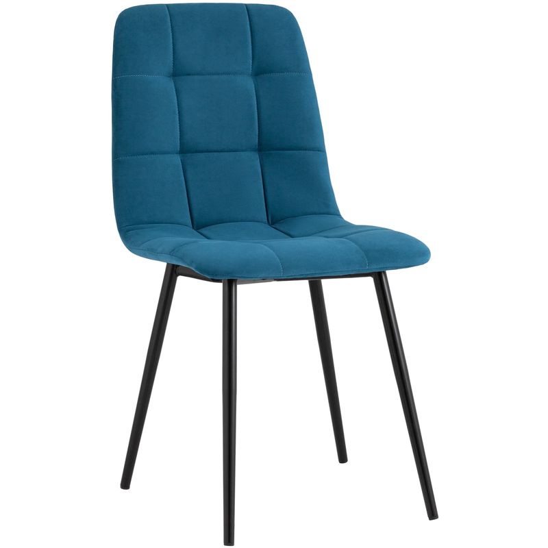 Стул NANCY S-2 Chair Пыльно-Синий Велюр Синий Черный Стул NANCY S-2 Chair Пыльно-Синий Велюр Синий Черный в Брянске | Loft Concept