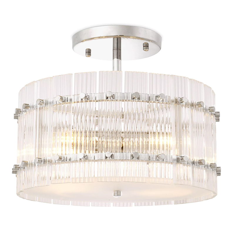 Потолочный светильник Eichholtz Ceiling Lamp Ruby Round Nickel Никель Прозрачное Стекло Потолочный светильник Eichholtz Ceiling Lamp Ruby Round Nickel Никель Прозрачное Стекло в Брянске | Loft Concept
