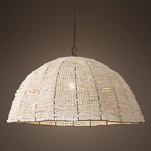 Люстра RH Clay Bead Dome Pendant White 40 Белый Люстра RH Clay Bead Dome Pendant White 40 Белый в Брянске | Loft Concept
