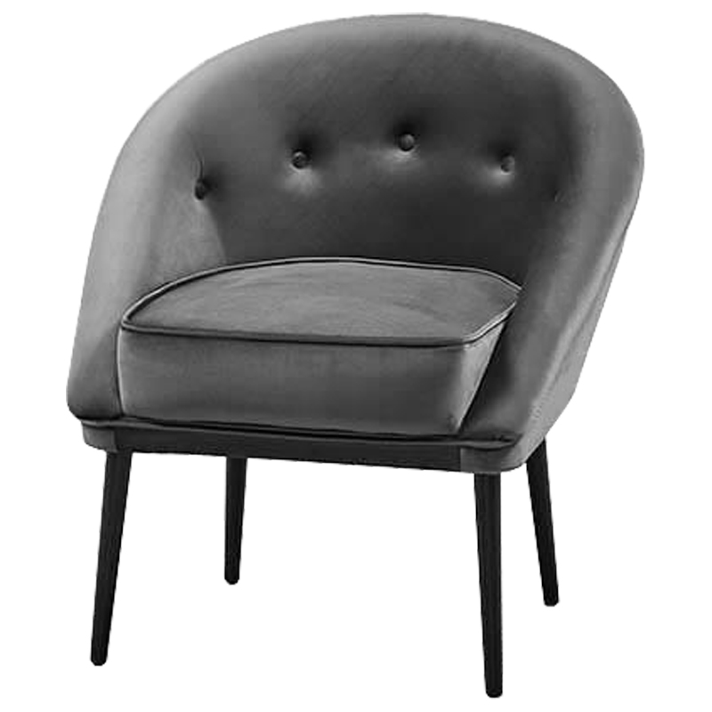 Кресло Gwyn Chair Gray Серый Черный Кресло Gwyn Chair Gray Серый Черный в Брянске | Loft Concept