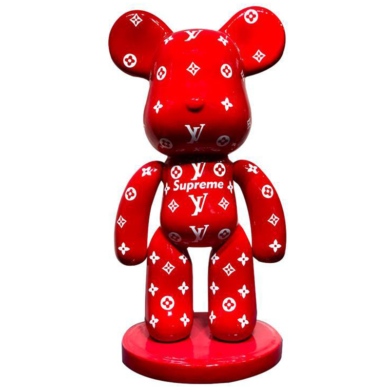 Статуэтка Bear Supreme on stand Красный Белый Статуэтка Bear Supreme on stand Красный Белый в Брянске | Loft Concept