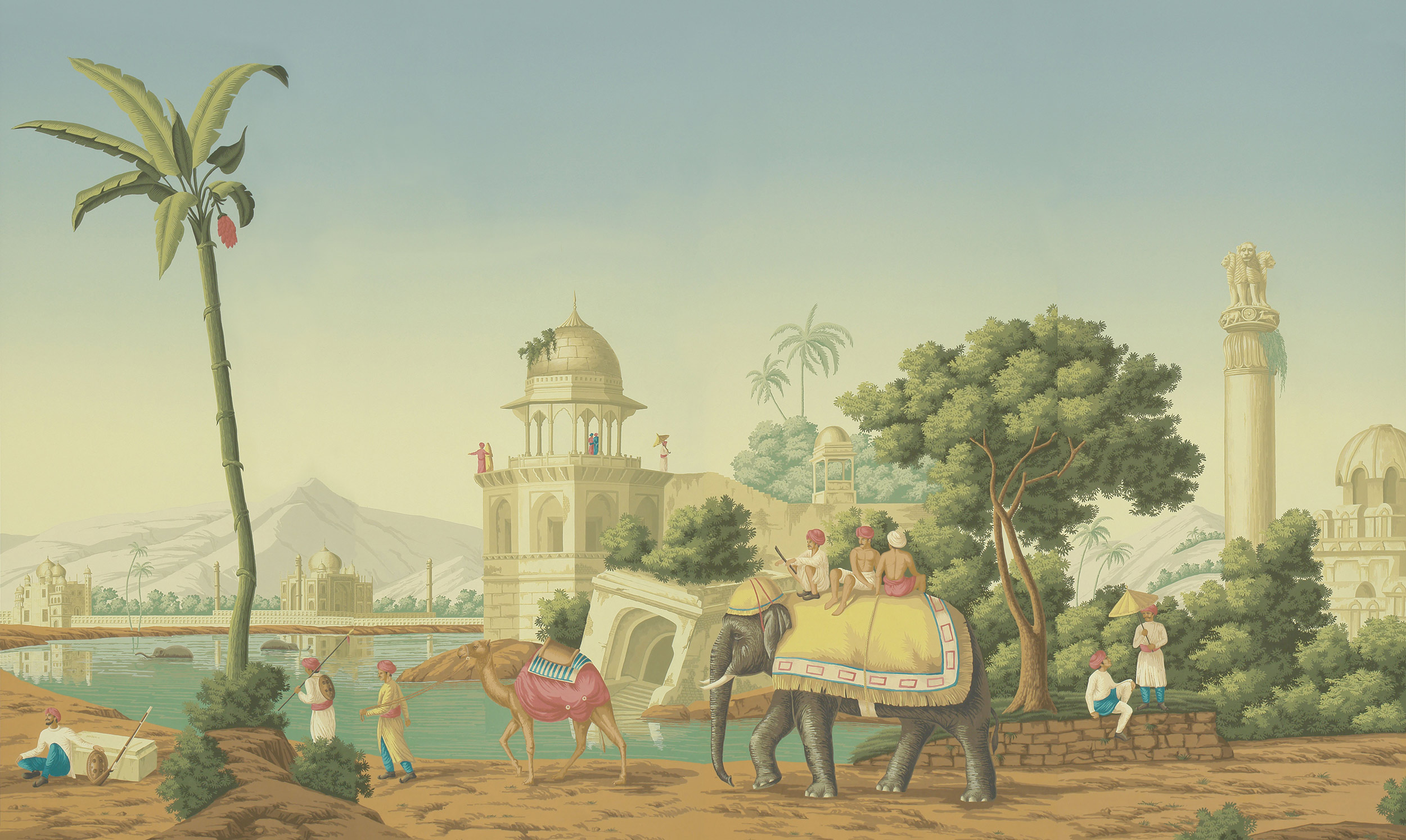 Обои ручная роспись Early Views of India Verdoyant on scenic paper Обои ручная роспись Early Views of India Verdoyant on scenic paper - постер Loft-Concept в Брянске