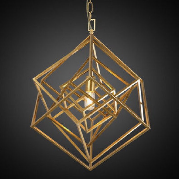 Подвесной светильник CUBIST Chandelier Gold 1 bulbs Золотой Подвесной светильник CUBIST Chandelier Gold 1 bulbs Золотой в Брянске | Loft Concept