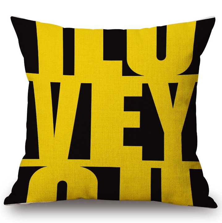 Декоративная подушка Yellow Letters Декоративная подушка Yellow Letters в Брянске | Loft Concept