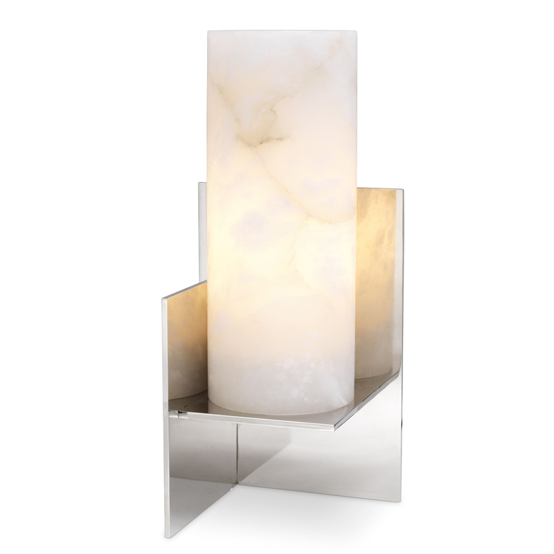 Настольная лампа Eichholtz Table Lamp Frisco Никель Белый Настольная лампа Eichholtz Table Lamp Frisco Никель Белый в Брянске | Loft Concept