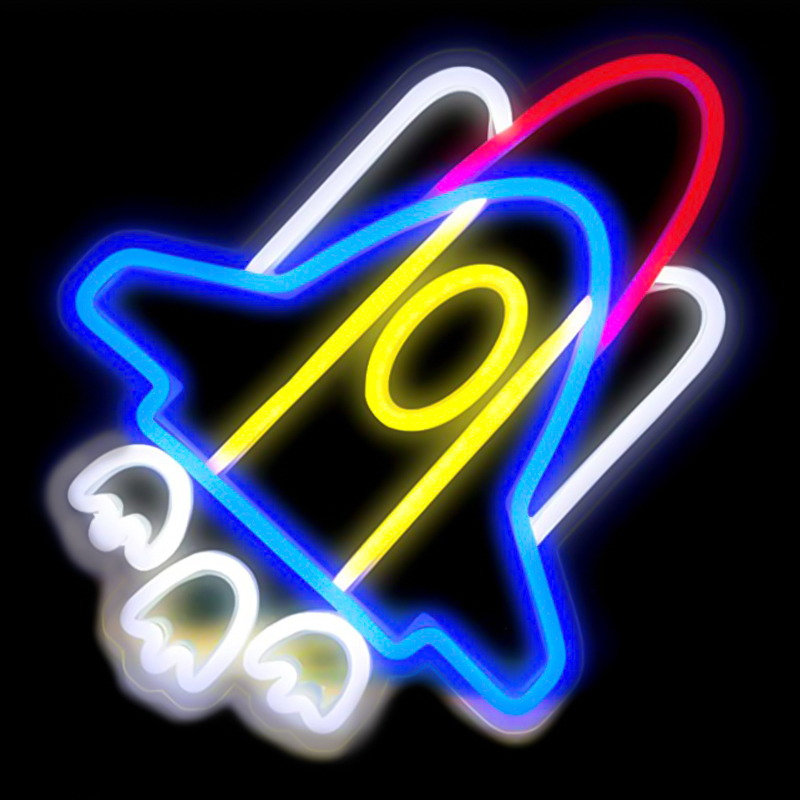 Неоновая настенная лампа Shuttle Neon Wall Lamp Мульти Синий Белый Красный Желтый Неоновая настенная лампа Shuttle Neon Wall Lamp Мульти Синий Белый Красный Желтый в Брянске | Loft Concept