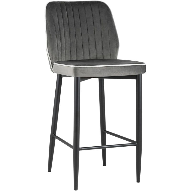 Стул Lawrence Chair Серый Велюр Белый кант Серый Белый Черный Стул Lawrence Chair Серый Велюр Белый кант Серый Белый Черный в Брянске | Loft Concept
