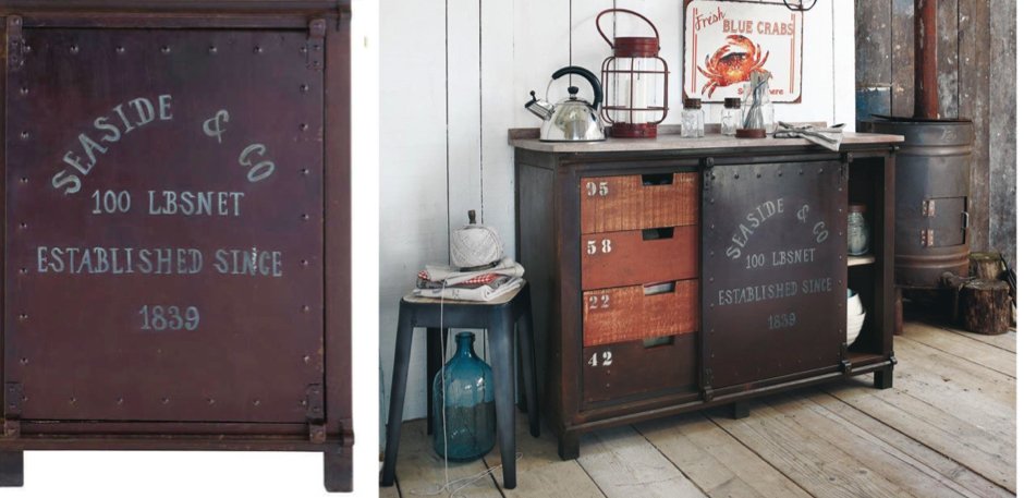 Буфет металлический с деревянными ящиками Industrial Rust Iron Buffet Буфет металлический с деревянными ящиками Industrial Rust Iron Buffet - Loft-Concept в Брянске