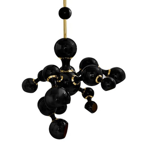 Люстра Atomic Suspension black Delightfull Золотой Черный Люстра Atomic Suspension black Delightfull Золотой Черный в Брянске | Loft Concept