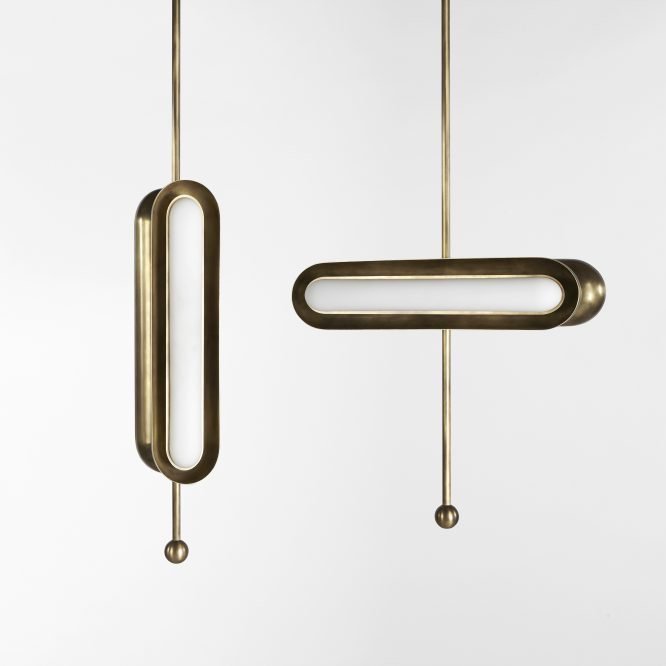 Подвесной светильник CIRCUIT PENDANT HORIZONTAL & VERTICAL Золотой Белый в Брянске | Loft Concept 
