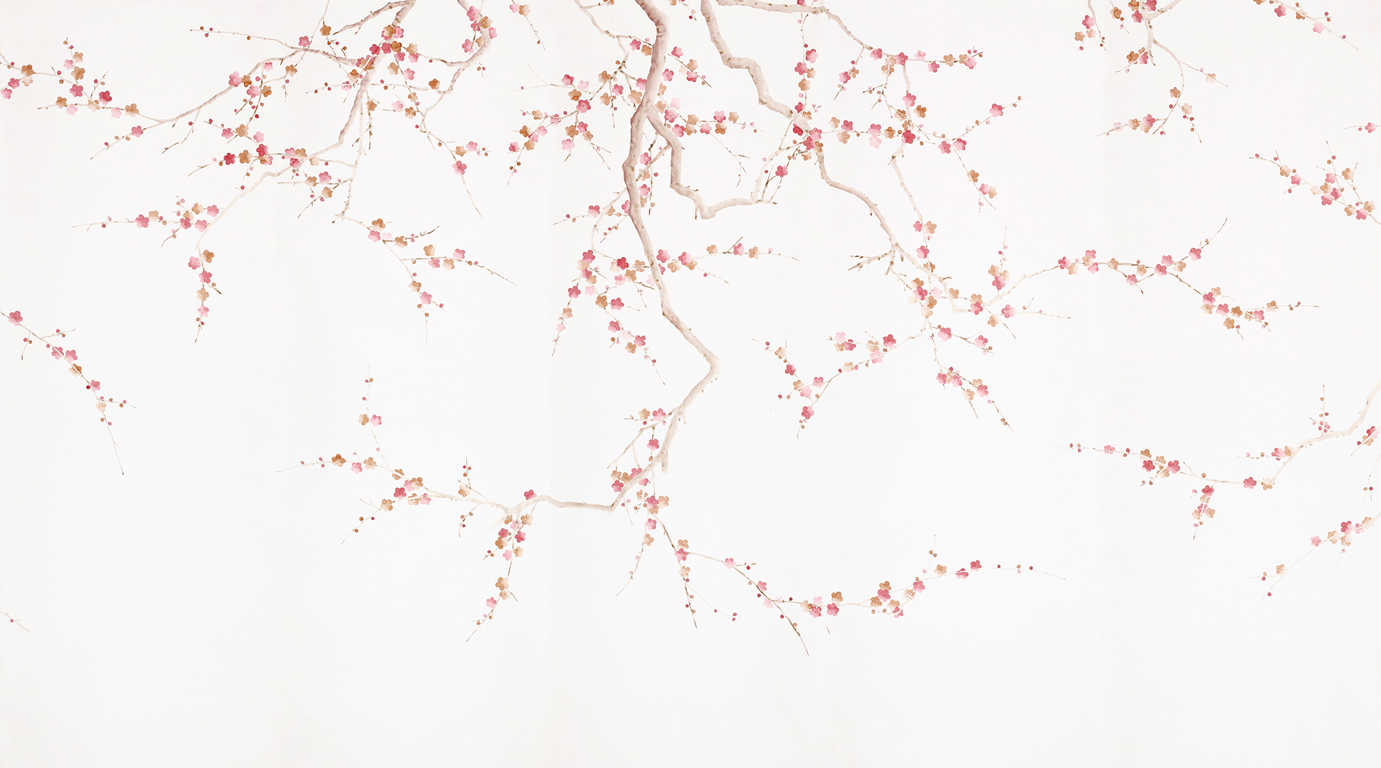 Обои ручная роспись Plum Blossom Bleached on Bleached White dyed silk Обои ручная роспись Plum Blossom Bleached on Bleached White dyed silk - постер Loft-Concept в Брянске