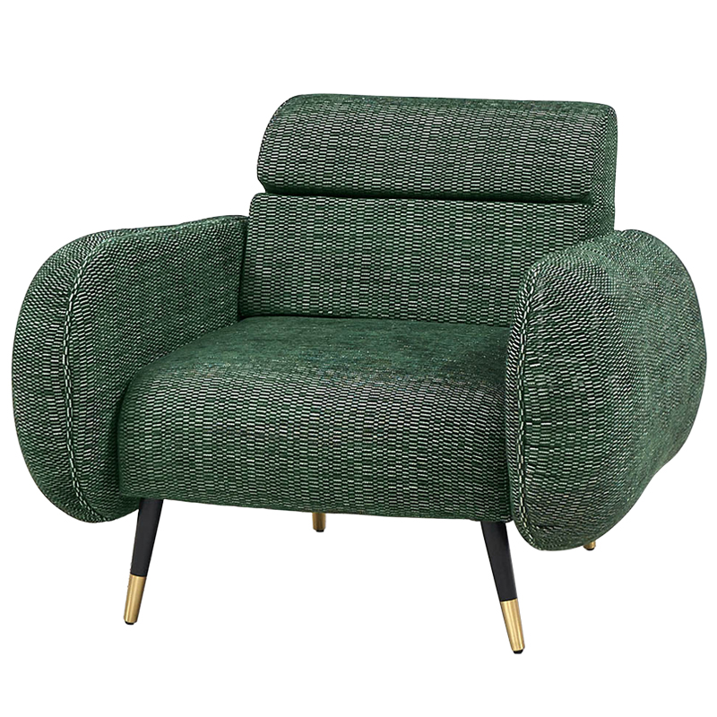 Кресло Hebert Armchair Green Зеленый Черный Латунь Кресло Hebert Armchair Green Зеленый Черный Латунь в Брянске | Loft Concept