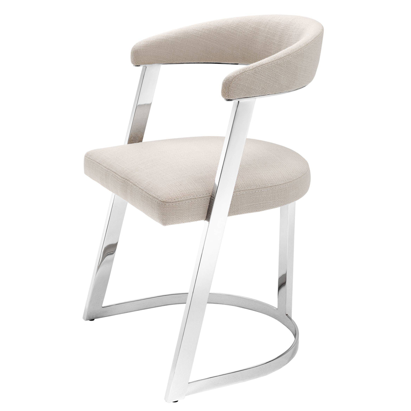 Стул Eichholtz Dining Chair Dexter Nickel Бежевый Никель Стул Eichholtz Dining Chair Dexter Nickel Бежевый Никель в Брянске | Loft Concept