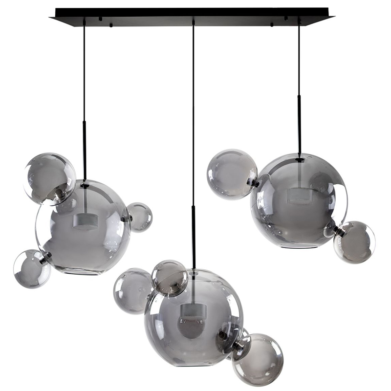 Люстра Giopato & Coombes Linear Chandelier Bubble smoky Дымчатый (Smoke) в Брянске | Loft Concept 
