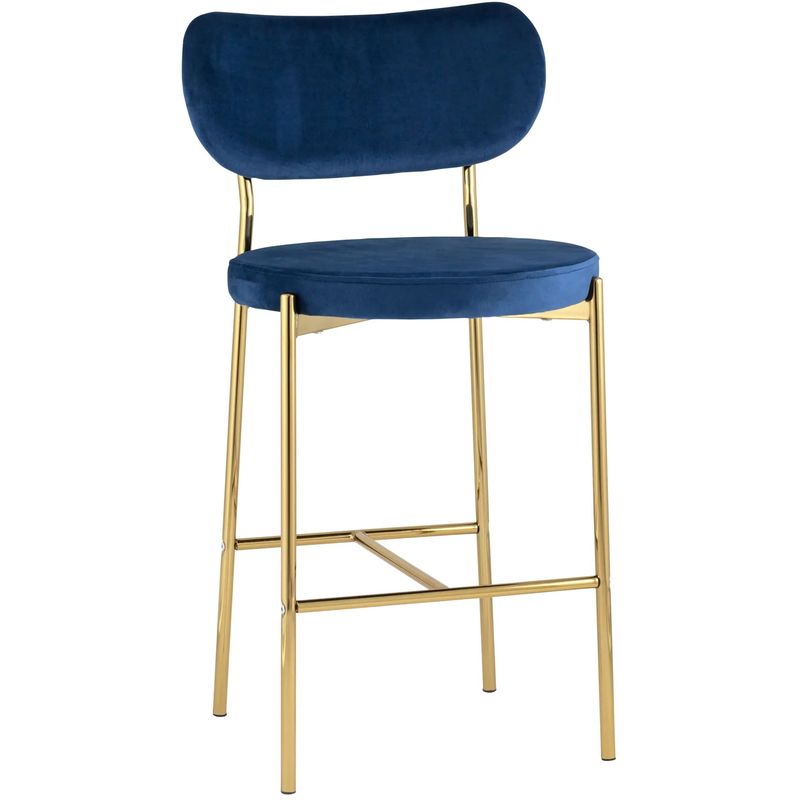 Барный Стул Alfie Chair Золотые ножки Синий Велюр Синий Золотой Барный Стул Alfie Chair Золотые ножки Синий Велюр Синий Золотой в Брянске | Loft Concept