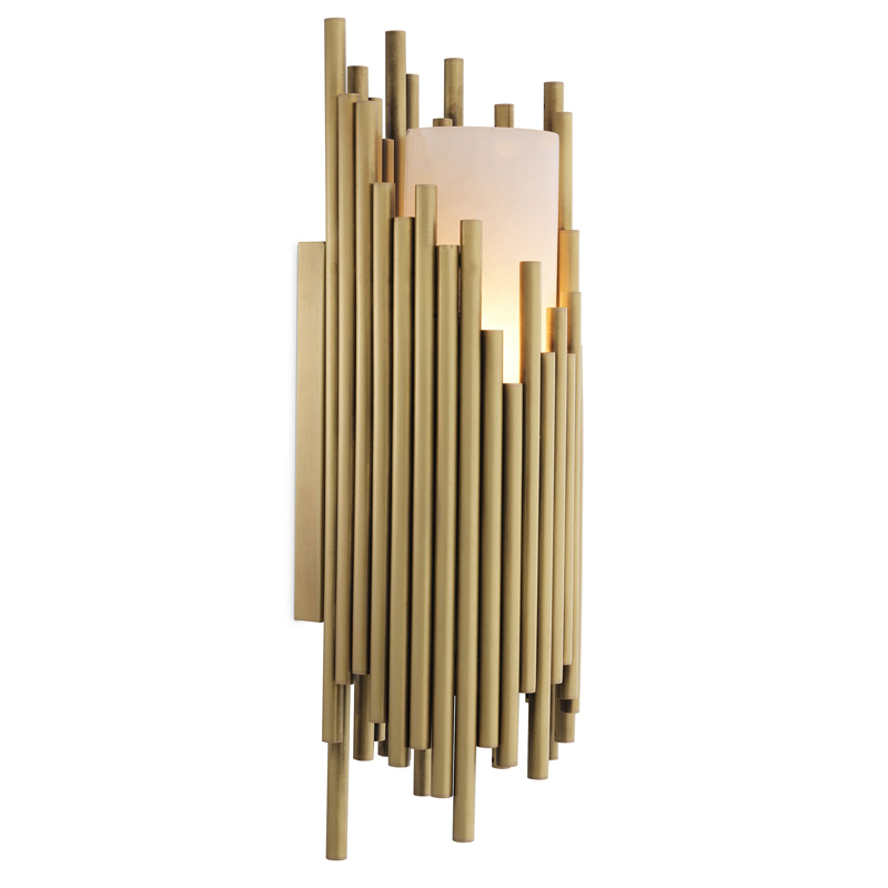 Бра Eichholtz Wall Lamp Bartoli Латунь Античная полированная Белый Бра Eichholtz Wall Lamp Bartoli Латунь Античная полированная Белый в Брянске | Loft Concept
