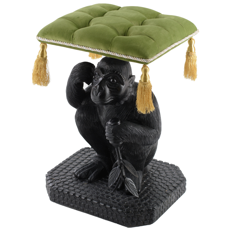 Табурет Stool Monkey ручная работа Черный Зеленый Табурет Stool Monkey ручная работа Черный Зеленый в Брянске | Loft Concept