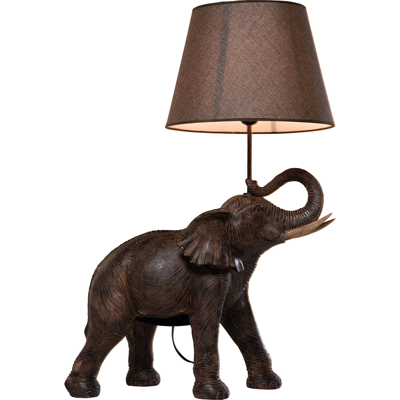 Настольная лампа Elephant Holding Lampshade Коричневый Настольная лампа Elephant Holding Lampshade Коричневый в Брянске | Loft Concept