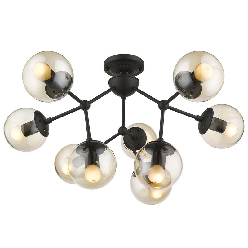 Потолочный светильник Ceiling Lamp Modo 9 black Черный Янтарный Потолочный светильник Ceiling Lamp Modo 9 black Черный Янтарный в Брянске | Loft Concept