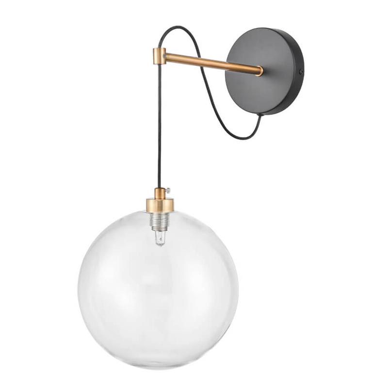Бра Hanging Ball Sconce Золотой Прозрачный Черный Бра Hanging Ball Sconce Золотой Прозрачный Черный в Брянске | Loft Concept