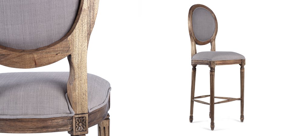Барный стул REGENCY MEDALLION BARSTOOL Taupe Linen Барный стул REGENCY MEDALLION BARSTOOL Taupe Linen - Loft-Concept в Брянске