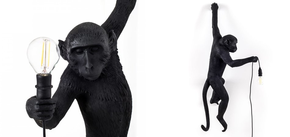 БРА SELETTI MONKEY LAMP HANGING VERSION Black БРА SELETTI MONKEY LAMP HANGING VERSION Black - Loft-Concept в Брянске