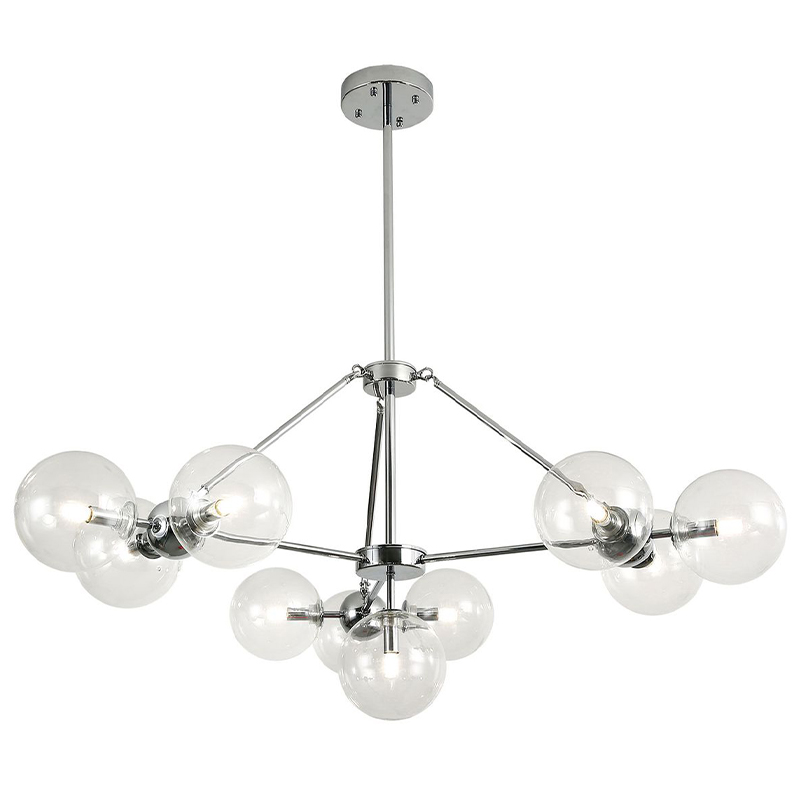 Люстра Modo Chandelier Chrome 10 Хром Прозрачное Стекло Люстра Modo Chandelier Chrome 10 Хром Прозрачное Стекло в Брянске | Loft Concept