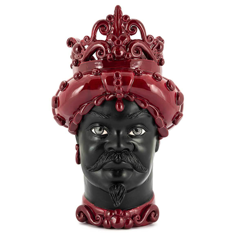 Ваза VASE MORO MAN MED. MAT H45 burgundy Черный Бургундский красный Ваза VASE MORO MAN MED. MAT H45 burgundy Черный Бургундский красный в Брянске | Loft Concept