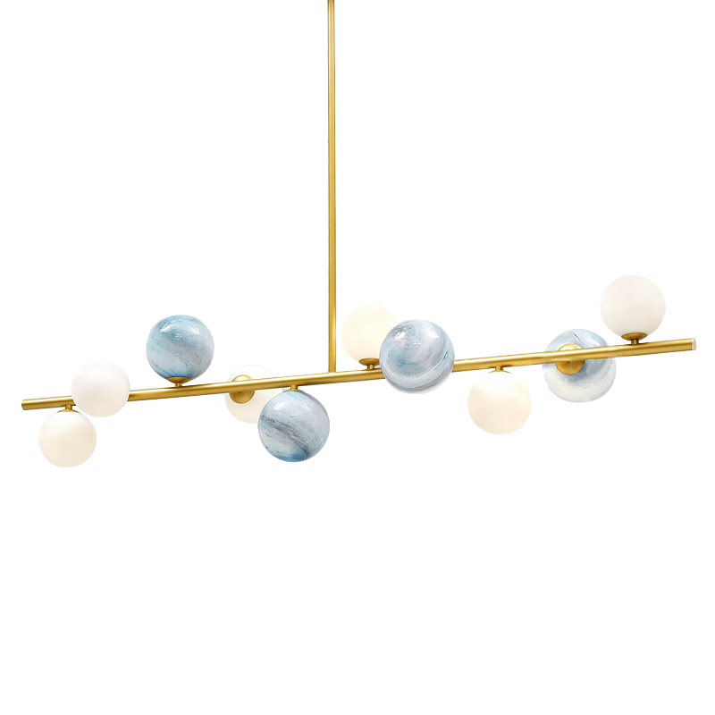 Люстра Bubble Blue White Gold Chandelier Золотой Белый Голубой Люстра Bubble Blue White Gold Chandelier Золотой Белый Голубой в Брянске | Loft Concept