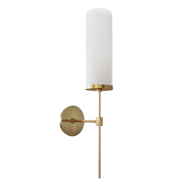 Бра Дизайнерское Elongated Candle Holder Стеклянный Плафон Латунь Белый Бра Дизайнерское Elongated Candle Holder Стеклянный Плафон Латунь Белый в Брянске | Loft Concept