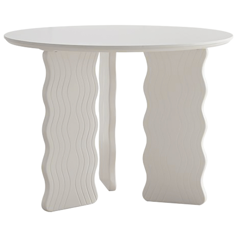 Круглый обеденный стол Lam Curved Dining Table Молочный Круглый обеденный стол Lam Curved Dining Table Молочный в Брянске | Loft Concept