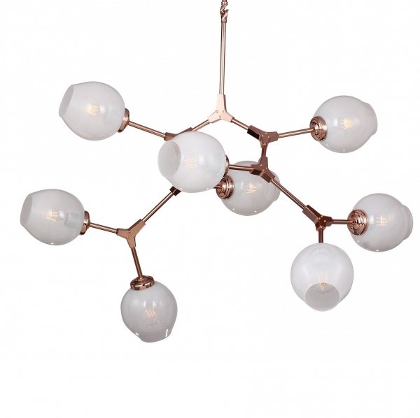 Люстра Branching Bubble Chandelier 8 Milk Молочный Медь Люстра Branching Bubble Chandelier 8 Milk Молочный Медь в Брянске | Loft Concept