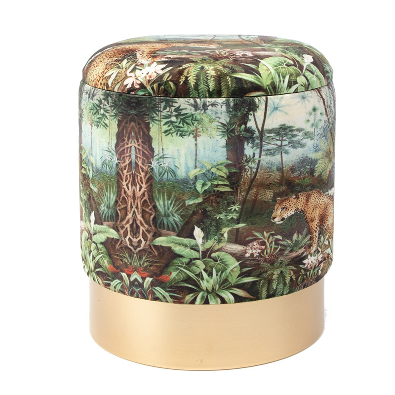 Пуф PUF Jungle Print lynx small Мульти Золотой Пуф PUF Jungle Print lynx small Мульти Золотой в Брянске | Loft Concept