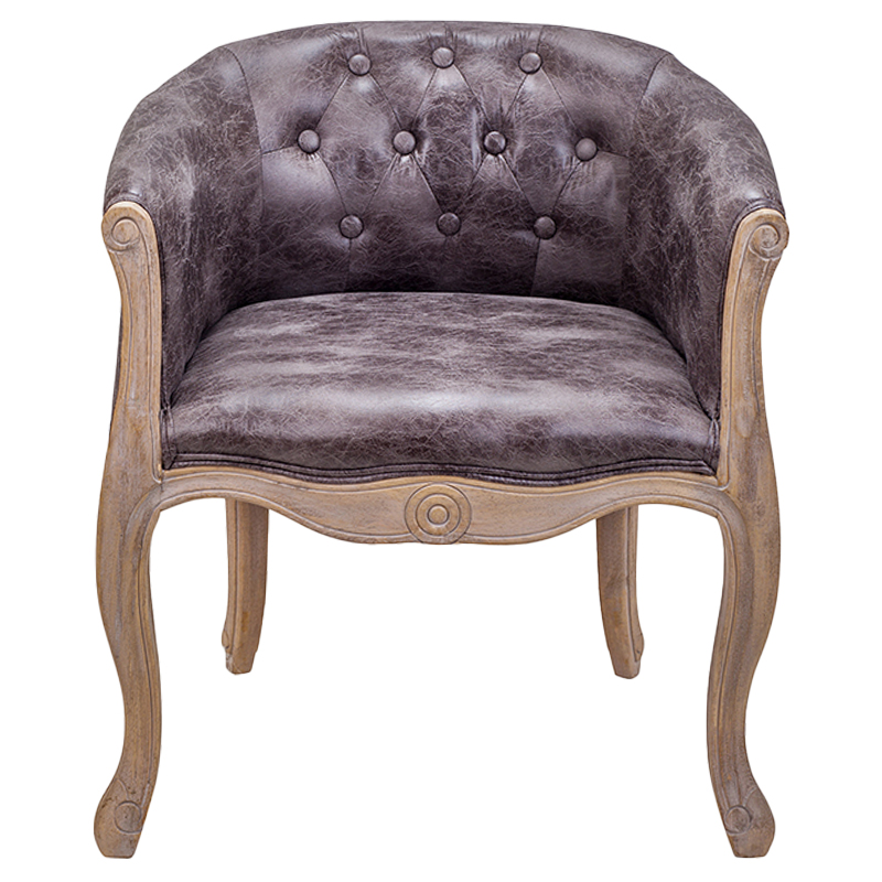 Кресло низкое в стиле прованс Louis French Armchair brown Коричневый Кресло низкое в стиле прованс Louis French Armchair brown Коричневый в Брянске | Loft Concept