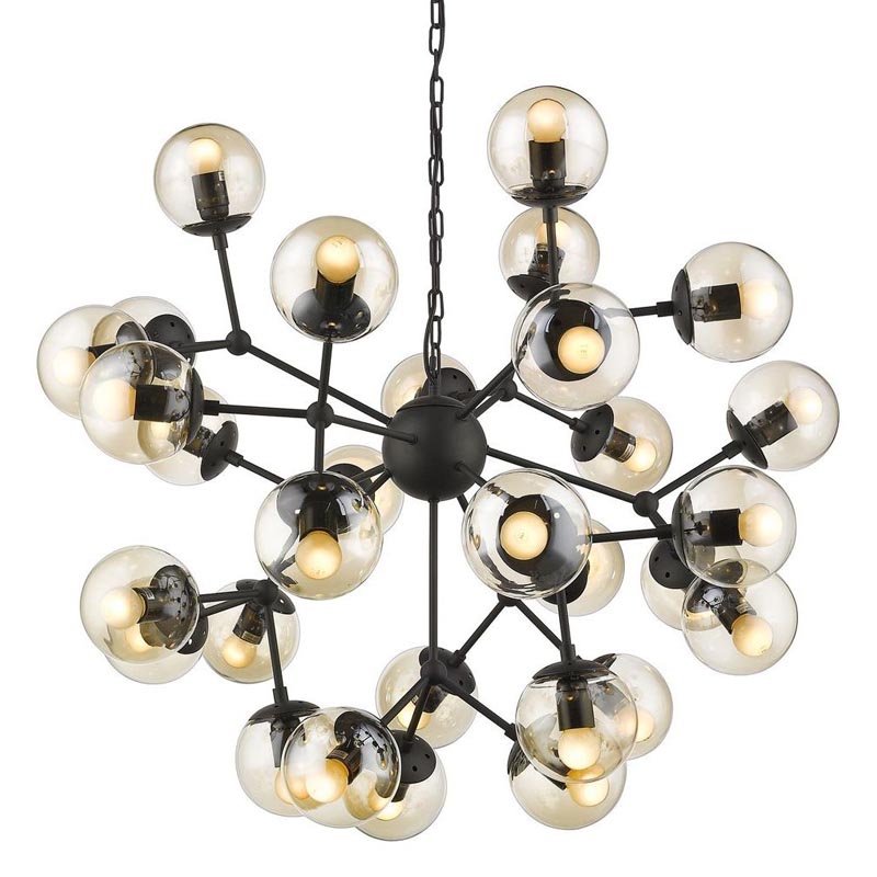 Люстра Modo Chandelier black Черный Янтарный Люстра Modo Chandelier black Черный Янтарный в Брянске | Loft Concept