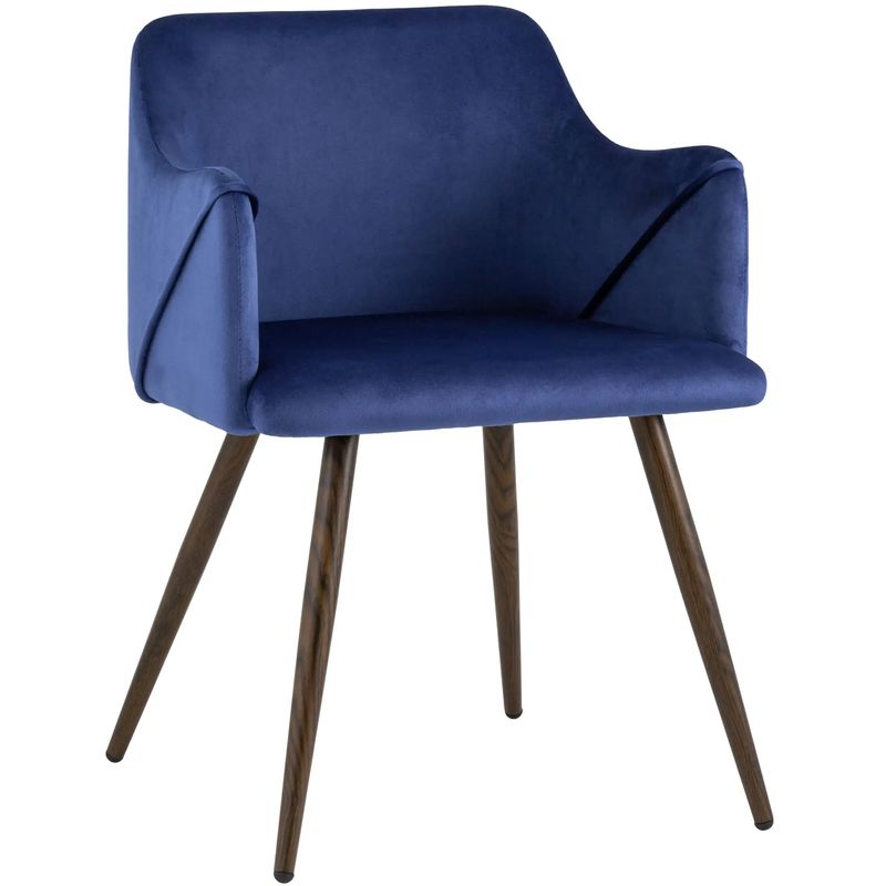 Стул Monarch Chair Синий Велюр Синий Коричневый Стул Monarch Chair Синий Велюр Синий Коричневый в Брянске | Loft Concept