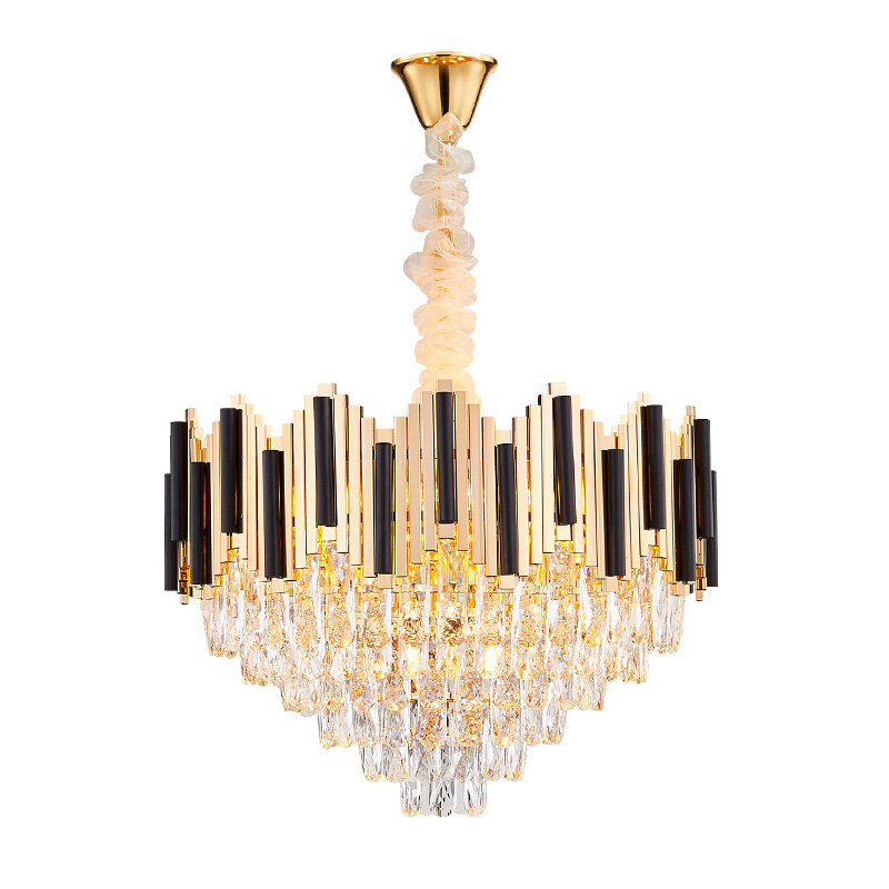 Люстра Хрустальная Lanse Crystal Chandelier Золотой Черный Прозрачное Стекло Люстра Хрустальная Lanse Crystal Chandelier Золотой Черный Прозрачное Стекло в Брянске | Loft Concept