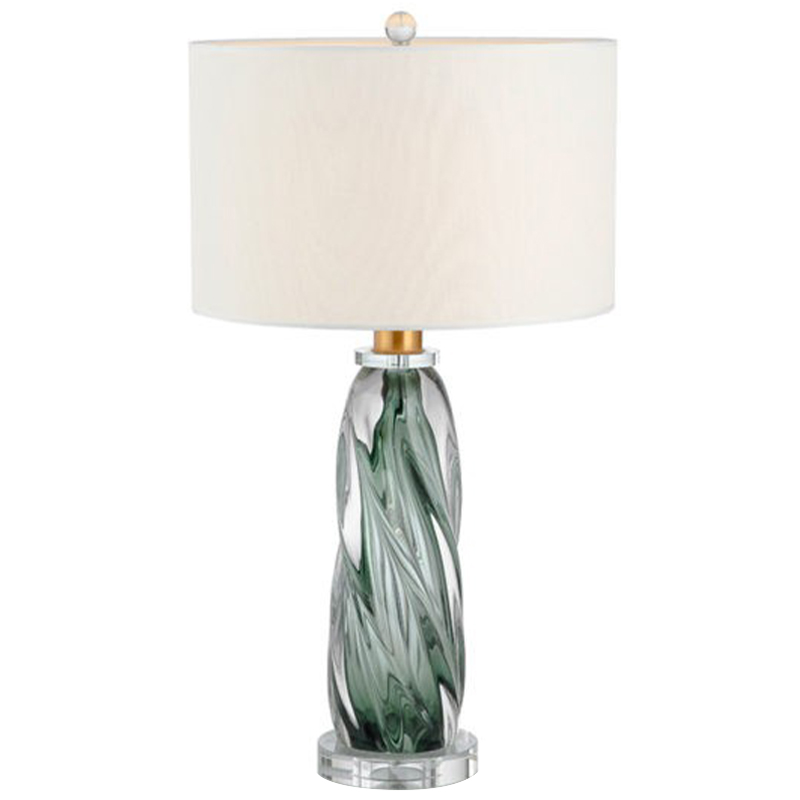 Настольная лампа Cecil Table Lamp Белый Прозрачное Стекло Зеленый шалфей Настольная лампа Cecil Table Lamp Белый Прозрачное Стекло Зеленый шалфей в Брянске | Loft Concept