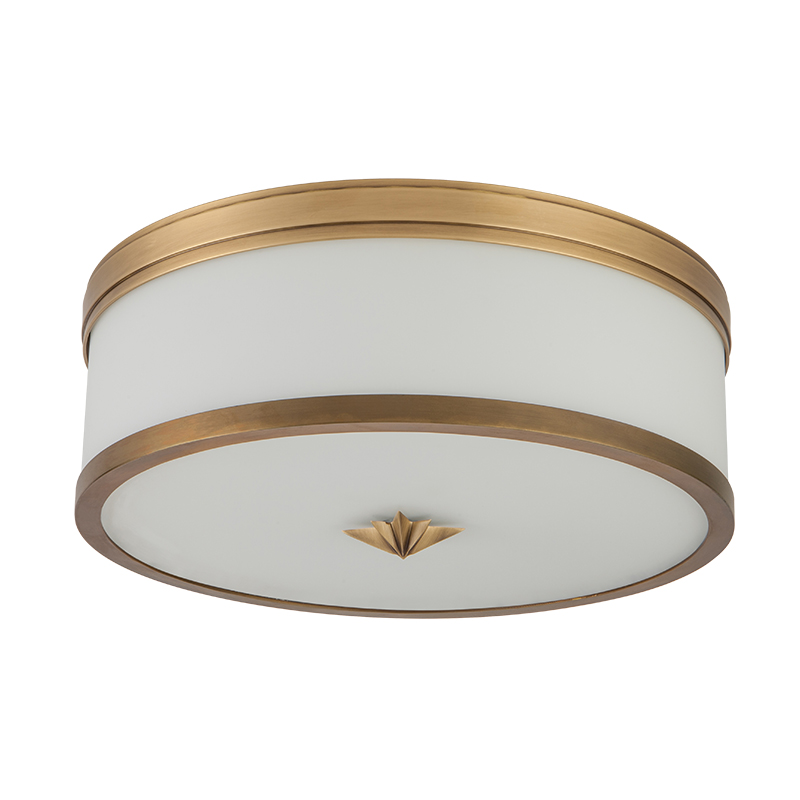 Потолочный светильник Imher Ceiling Lamp Латунь Белое матовое стекло в Брянске | Loft Concept 