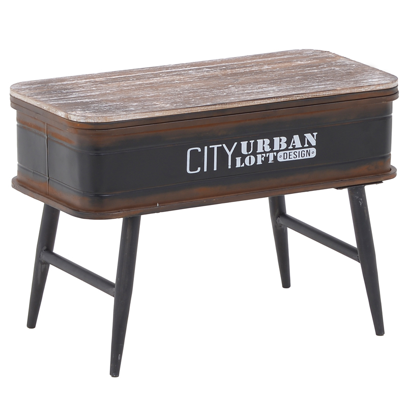 Приставной стол City Urban Loft Design Table black Коричневый винтаж Винтажный черный в Брянске | Loft Concept 