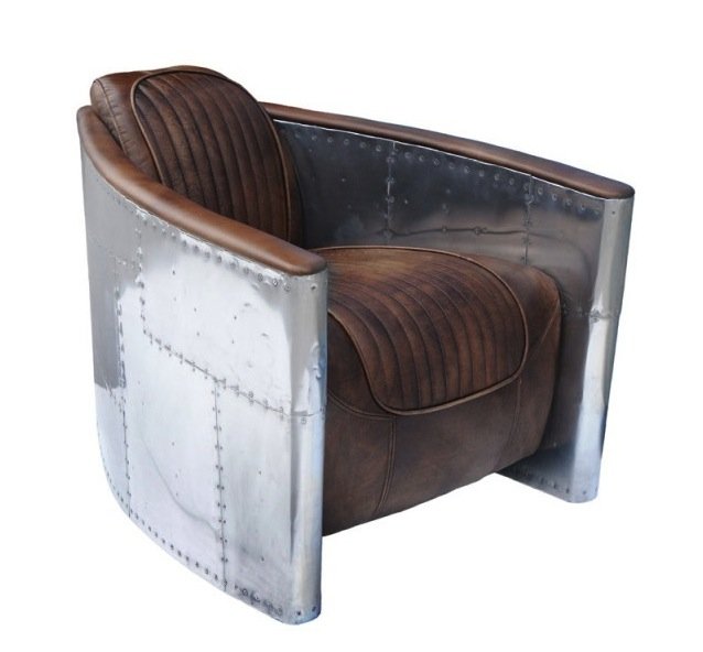 Кресло Aviator Tomcat chair Белый Коричневый в Брянске | Loft Concept 