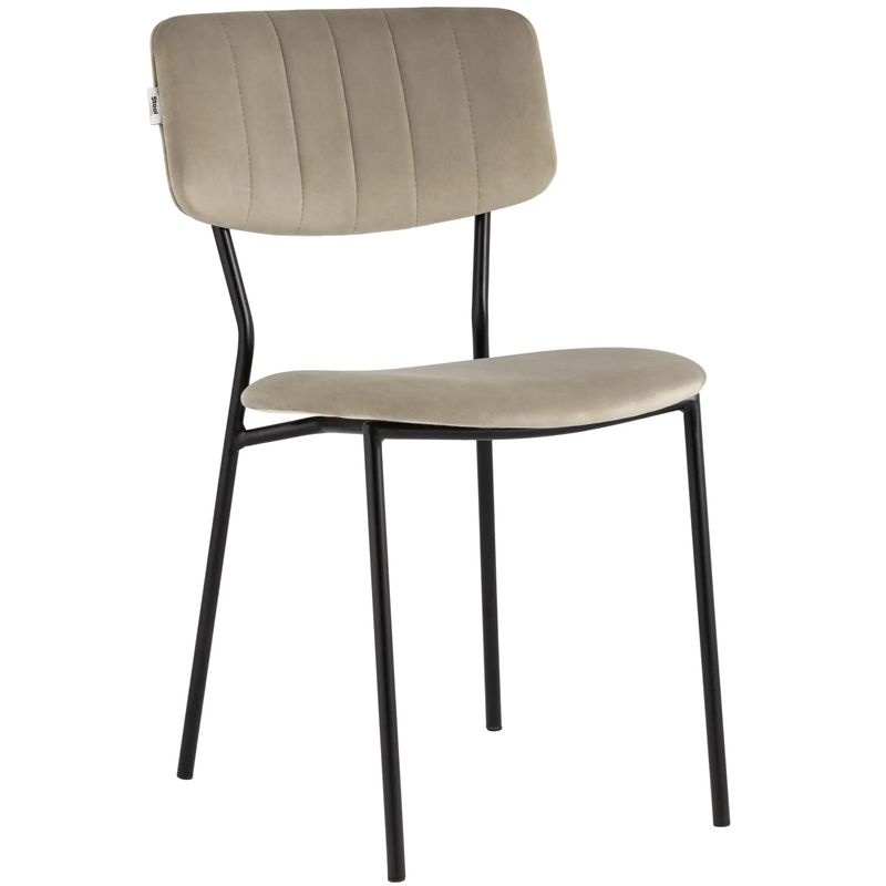 Стул Singer Chair без подлокотника Бежевый Велюр Бежевый Черный Стул Singer Chair без подлокотника Бежевый Велюр Бежевый Черный в Брянске | Loft Concept