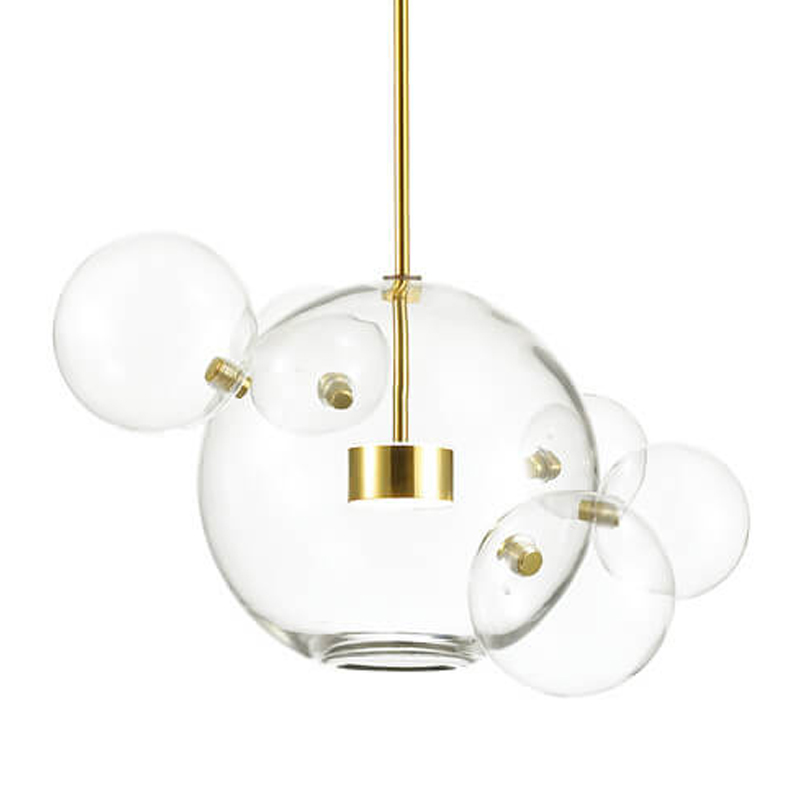 Подвесной светильник Transparent Bubble Pendant Gold 5 Глянцевое золото Прозрачный в Брянске | Loft Concept 
