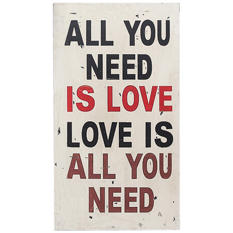 Постер All you need is love Черно-белый Красный Постер All you need is love Черно-белый Красный в Брянске | Loft Concept