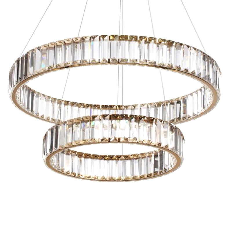 Люстра Хрустальная Ring Horizontal 2 кольца Золотой Прозрачный Люстра Хрустальная Ring Horizontal 2 кольца Золотой Прозрачный в Брянске | Loft Concept