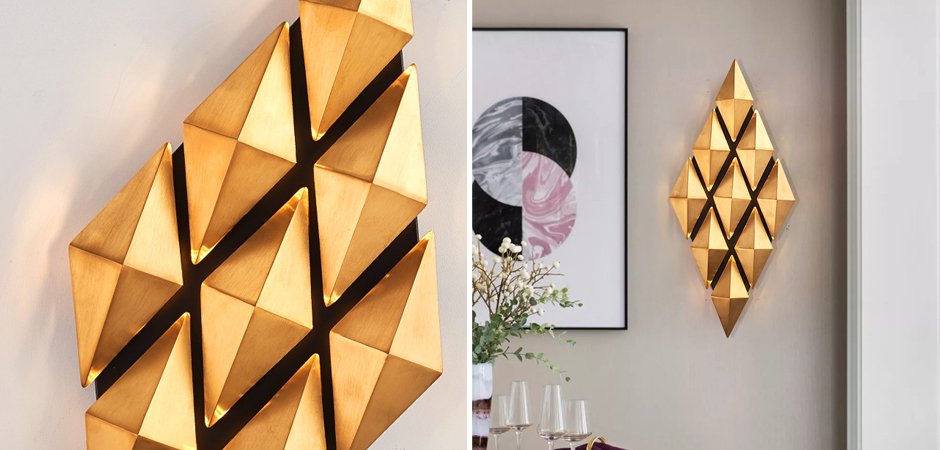 Бра Honeycomb Gold lozenges Wall Lamp Бра Honeycomb Gold lozenges Wall Lamp - Loft-Concept в Брянске